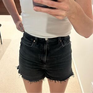 PAIGE High Waist Black Denim Shorts